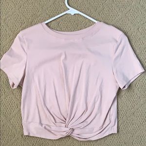 light pink knotted top